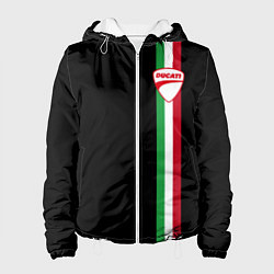Куртка с капюшоном женская DUCATI MOTOCYCLE ITALY LINE, цвет: 3D-белый