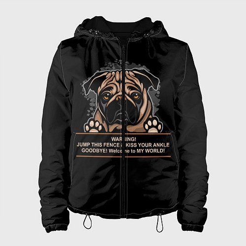 Женская куртка Собака Мопс / 3D-Черный – фото 1