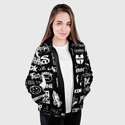 Куртка с капюшоном женская RAP & HIP HOP LOGOS, цвет: 3D-черный — фото 2