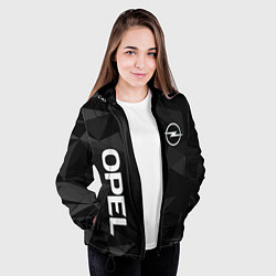 Куртка с капюшоном женская Опель, Opel геометрия, цвет: 3D-черный — фото 2