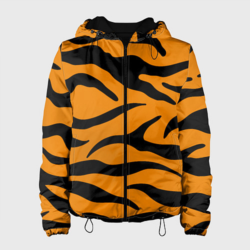 Женская куртка Тигриные полосы, Символ 2022 года / 3D-Черный – фото 1