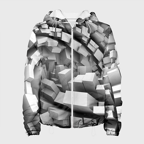 Женская куртка Геометрическая объёмная абстракция / 3D-Белый – фото 1