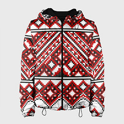 Женская куртка Русский узор, геометрическая вышивка