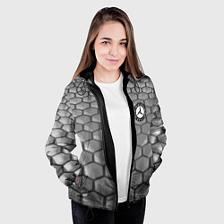 Куртка с капюшоном женская Mercedes-Benz pattern, цвет: 3D-черный — фото 2