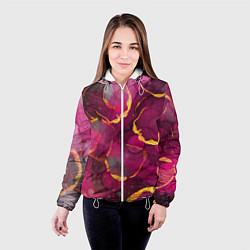 Куртка с капюшоном женская Малиновое вино, цвет: 3D-белый — фото 2