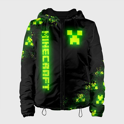 Женская куртка MINECRAFT NEON LOGO CREEPER / 3D-Черный – фото 1