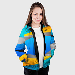 Куртка с капюшоном женская Резкая Абстракция, цвет: 3D-черный — фото 2