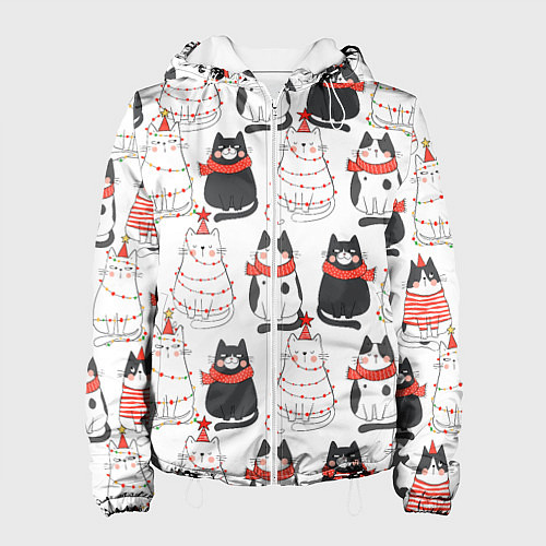Женская куртка НОВОГОДНИЕ КОТИКИ 2022 / 3D-Белый – фото 1