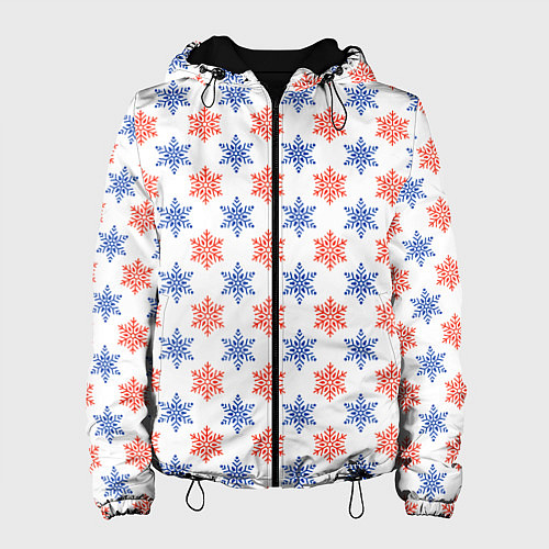 Женская куртка Снежинки паттернsnowflakes pattern / 3D-Черный – фото 1