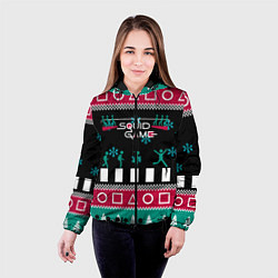 Куртка с капюшоном женская Свитер Кальмара, цвет: 3D-черный — фото 2