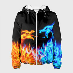 Куртка с капюшоном женская FIRE DRAGONS ОГНЕННЫЕ ДРАКОНЫ, цвет: 3D-белый