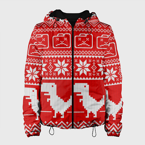 Женская куртка Вязаный принт / 3D-Черный – фото 1