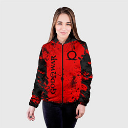 Куртка с капюшоном женская God of War Брызги крови, цвет: 3D-черный — фото 2