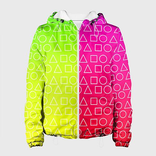 Женская куртка Игра в кальмара розовыйжелтый / 3D-Белый – фото 1