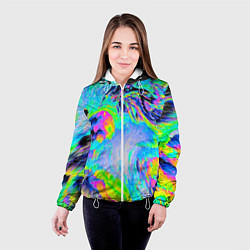 Куртка с капюшоном женская ААА яркий узор, цвет: 3D-белый — фото 2