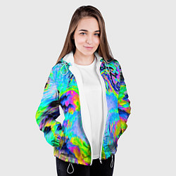 Куртка с капюшоном женская ААА яркий узор, цвет: 3D-белый — фото 2