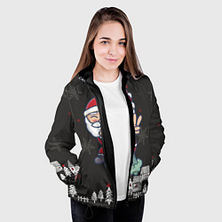 Куртка с капюшоном женская Плохой Санта 2022 Bad Santa, цвет: 3D-черный — фото 2