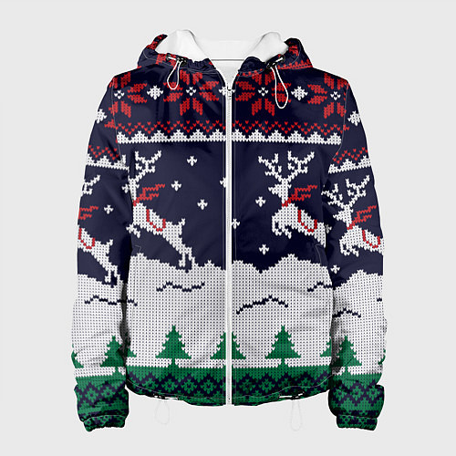 Женская куртка СВИТЕР С ОЛЕНЯМИ DEER SWEATER / 3D-Белый – фото 1