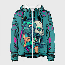 Куртка с капюшоном женская Cyberpunk 2077!, цвет: 3D-белый