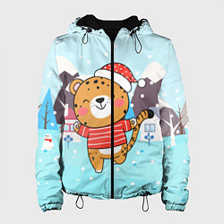 Куртка с капюшоном женская 2022 Новый год тигренок, цвет: 3D-черный