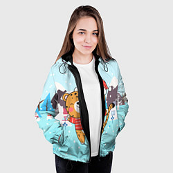 Куртка с капюшоном женская 2022 Новый год тигренок, цвет: 3D-черный — фото 2