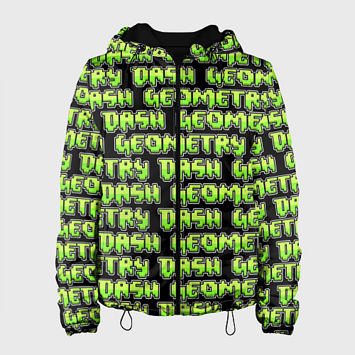 Женская куртка Geometry Dash: Green Pattern Logo / 3D-Черный – фото 1