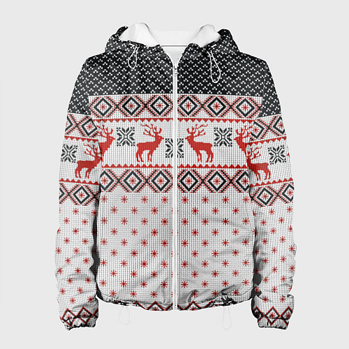 Женская куртка НОВОГОДНИЙ УЗОР / 3D-Белый – фото 1