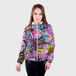 Куртка с капюшоном женская JOJO KILLER QUEEN КОРОЛЕВА УБИЙЦА УЗОР PATTERN, цвет: 3D-белый — фото 2
