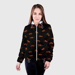 Куртка с капюшоном женская Тигры паттерн Tigers pattern, цвет: 3D-белый — фото 2