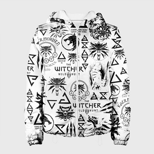 Женская куртка THE WITCHER LOGOBOMBING ЧЁРНО БЕЛЫЙ ВЕДЬМАК ПАТТЕР / 3D-Белый – фото 1