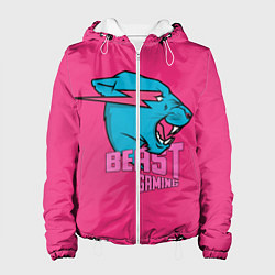 Куртка с капюшоном женская Mr Beast Gaming Full Print Pink edition, цвет: 3D-белый