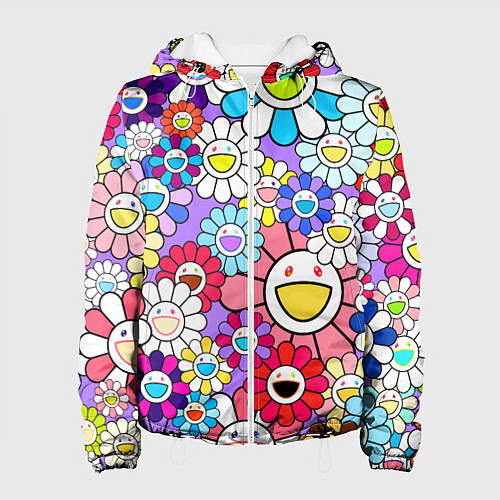 Женская куртка Цветы Takashi Murakami / 3D-Белый – фото 1