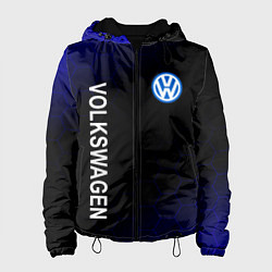 Куртка с капюшоном женская VOLKSWAGEN ЧЕРНО СИНИЕ СОТЫ, цвет: 3D-черный