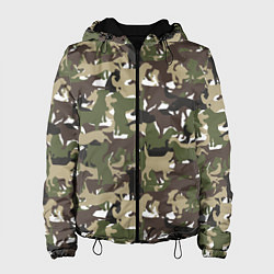 Куртка с капюшоном женская Камуфляж из Собак Camouflage, цвет: 3D-черный