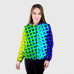 Куртка с капюшоном женская Цветная кислота, цвет: 3D-черный — фото 2