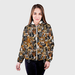Куртка с капюшоном женская Собаки Разные Породы, цвет: 3D-белый — фото 2