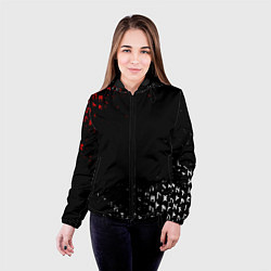Куртка с капюшоном женская КРАСНО БЕЛЫЕ РУНЫ, цвет: 3D-черный — фото 2