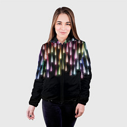 Куртка с капюшоном женская Праздничные Огни, цвет: 3D-черный — фото 2