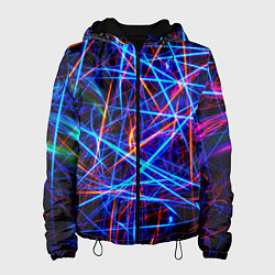 Куртка с капюшоном женская NEON LINES Glowing Lines Effect, цвет: 3D-черный