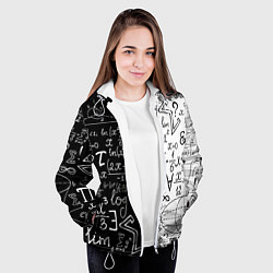 Куртка с капюшоном женская ЧЁРНО БЕЛЫЕ ФОРМУЛЫ ФИЗИКА МАТЕМАТИКА, цвет: 3D-белый — фото 2