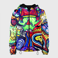 Куртка с капюшоном женская ПСИХОДЕЛЛА, цвет: 3D-черный