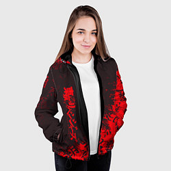 Куртка с капюшоном женская Токийские мстители Горизонтальная надпись, цвет: 3D-черный — фото 2