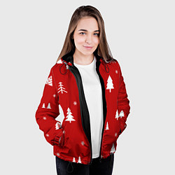 Куртка с капюшоном женская Новогодняяnew year, цвет: 3D-черный — фото 2