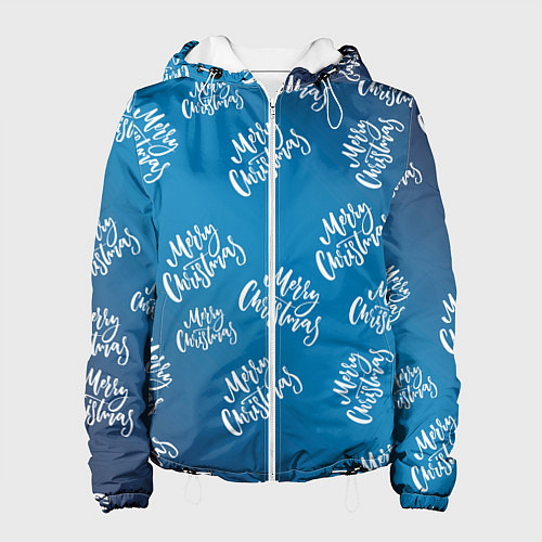 Женская куртка Merry Christmas - Новогодний паттерн / 3D-Белый – фото 1