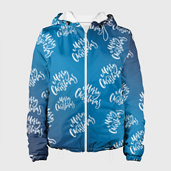 Куртка с капюшоном женская Merry Christmas - Новогодний паттерн, цвет: 3D-белый