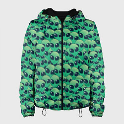 Куртка с капюшоном женская Инопланетяне НЛО, цвет: 3D-черный