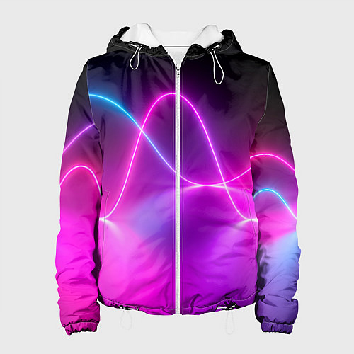 Женская куртка Лучи света pink theme / 3D-Белый – фото 1
