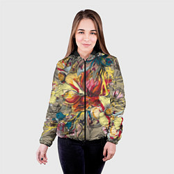 Куртка с капюшоном женская Очень красивые цветы, цвет: 3D-черный — фото 2