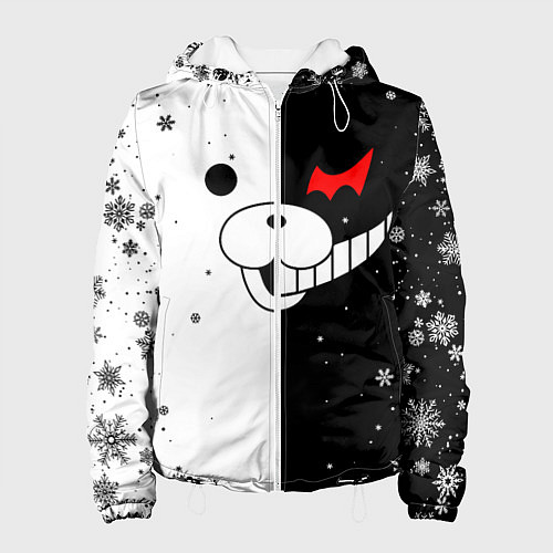 Женская куртка НОВОГОДНИЙ МОНОКУМА ЧЁРНО БЕЛЫЙ НОВЫЙ ГОД 2022 / 3D-Белый – фото 1