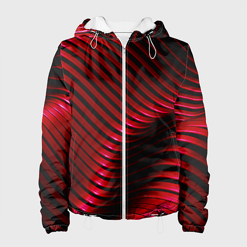 Женская куртка Волны красного металла / 3D-Белый – фото 1